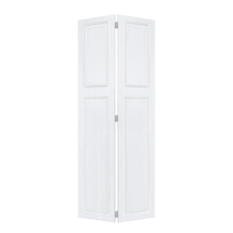 2 panneaux pliables 28 po X 79 po  Porte de grange coulissante en bois de noyer blanc avec ensemble de quincaillerie, 1