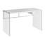 Bureau d'ordinateur, bureau à domicile avec verre trempé transparent