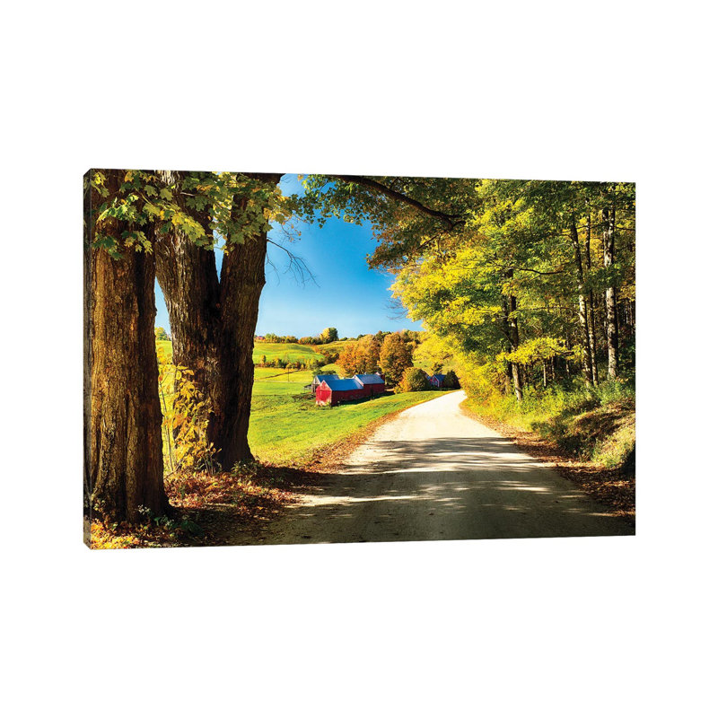 Vermont Farm Along A Country Road by George Oze - Wrapped Canvas Print, 101.6 cm H x 66.04 cm W x 3.175 cm D