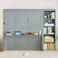 Grand lit escamotable avec bureau et bibliothèque, gris-135111014