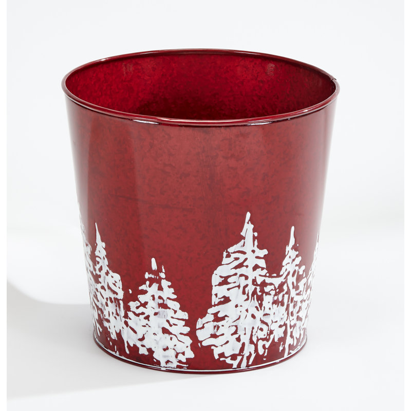 Niebel Metal Pot Planter, Red