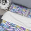 Ensemble de housse de couette en microfibre mauve / blanc / jaune-787035382