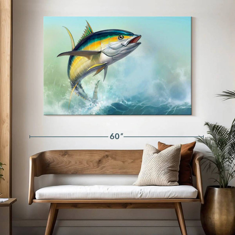 Brampt Tuna And Waves, 34" H x 51" W