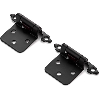 50 Pack 25 Pairs 1/2" Overlay Cabinet Door Hinges Kitchen  Semi Concealed Hinges Face Mount Self Closing Cabinet Hardware With Bumpers & Screwdriver