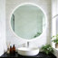 Miroir 24 po x 24 po suspendu en métal noir