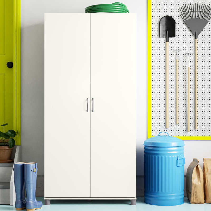 Aleg 36" W Garage Storage Cabinet, White