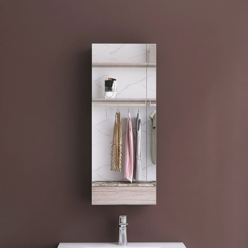Pharmacie rectangulaire en aluminium avec miroir, H 30 po x l 12 po x P 4,8 po