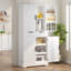 Armoire de cuisine 72 "cannelée avec 3 tiroirs à clavier et 6 tablettes de porte, armoire de rangement autoportante réglable pour la salle de bain, la salle à manger, le bureau, le vestibule, blanc