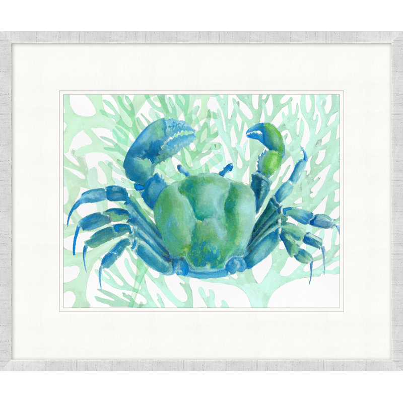 Composition de crabe 1 - Peinture sur papier encadrée