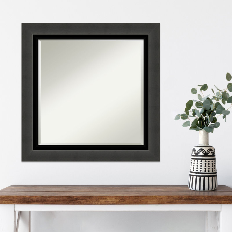 Salzer Black Framed Decorative Wall Mirror, 25" x 25"