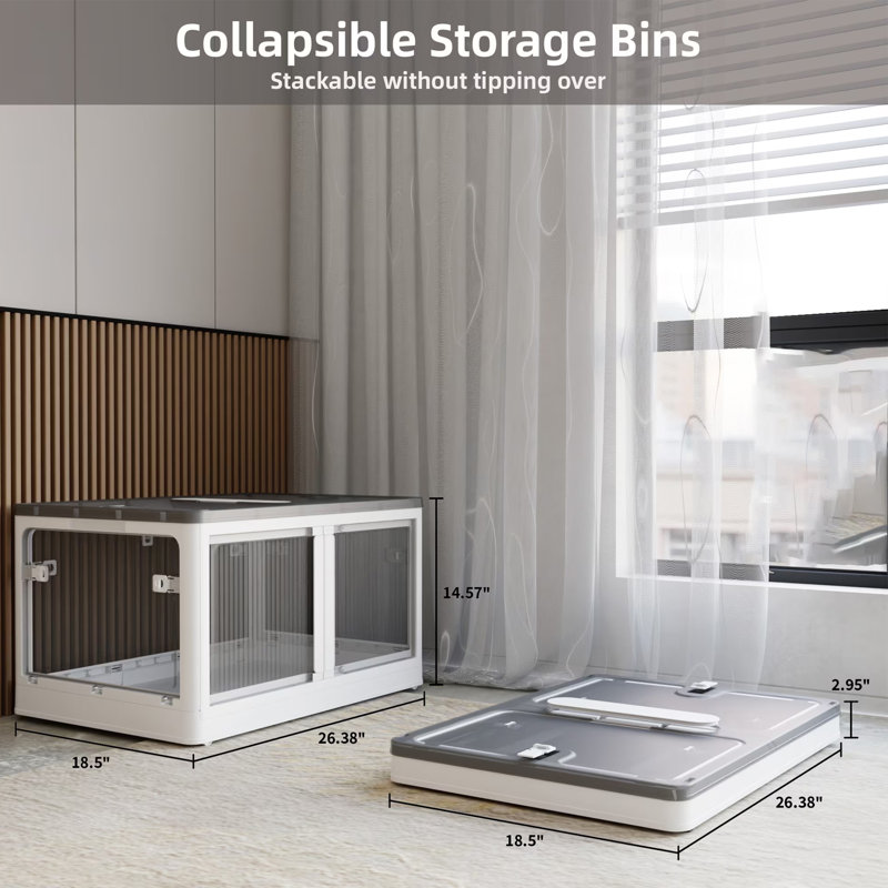 3 Pack Stackable Folding Storage Closet with Lid