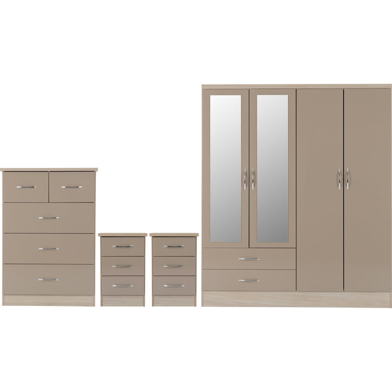 Cascio 4 Piece Bedroom Set, Coffee