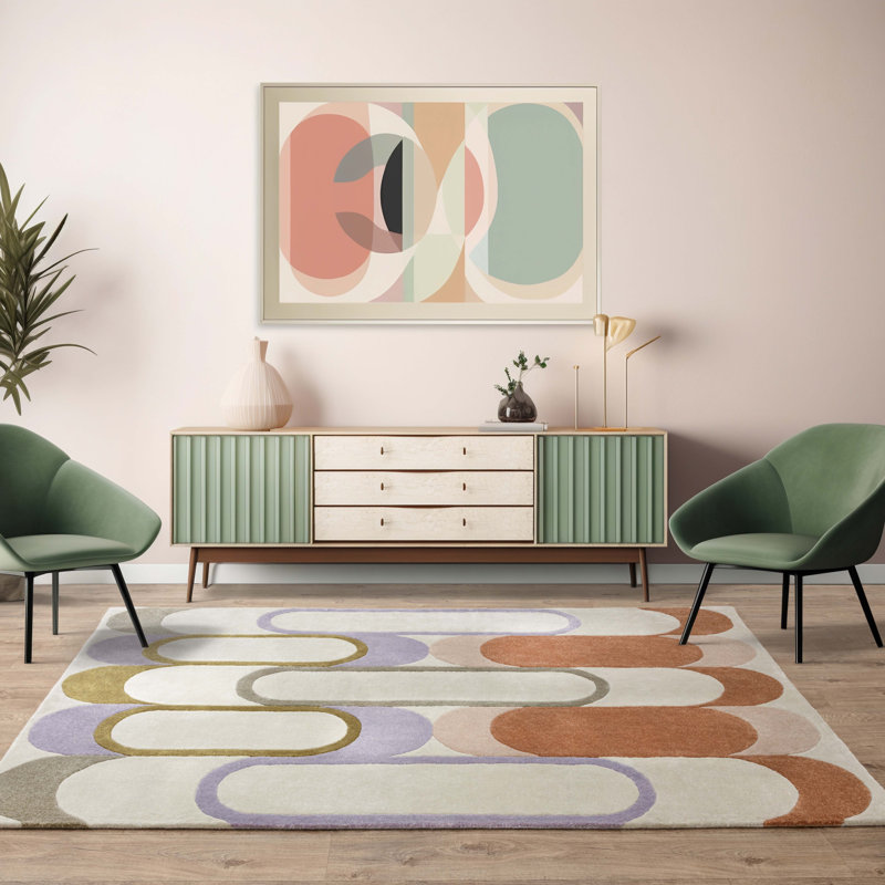 Sherlyn Abstract Hand Tufted Recycled P.E.T Pastel Multi Area Rug, Rectangle 120 x 170cm