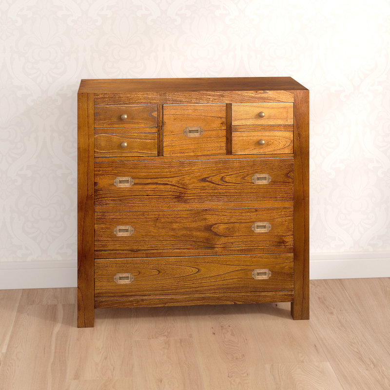 Guildhall Solid Wood 100cm W 8 - Drawer Chest of Drawers