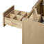 Meuble-lavabo de salle de bain avec lavabo ovale simple décalé à gauche de 91 cm (36 po) et comptoir en quartz blanc de Carrare de 3,8 cm (1,5 po) en chêne naturel-128606860-128606903