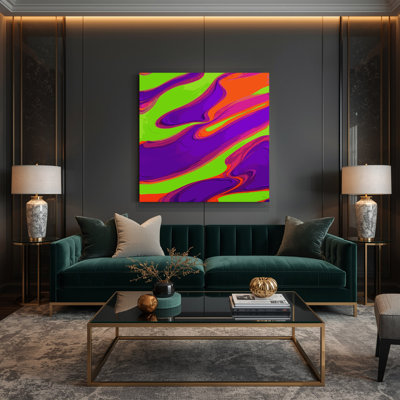 «Abstract Color Field 42», art mural sur toile mauve