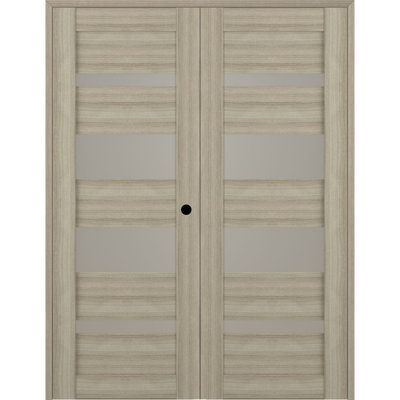 Paneled Wood and Glass Prefinished Mirella Standard Door