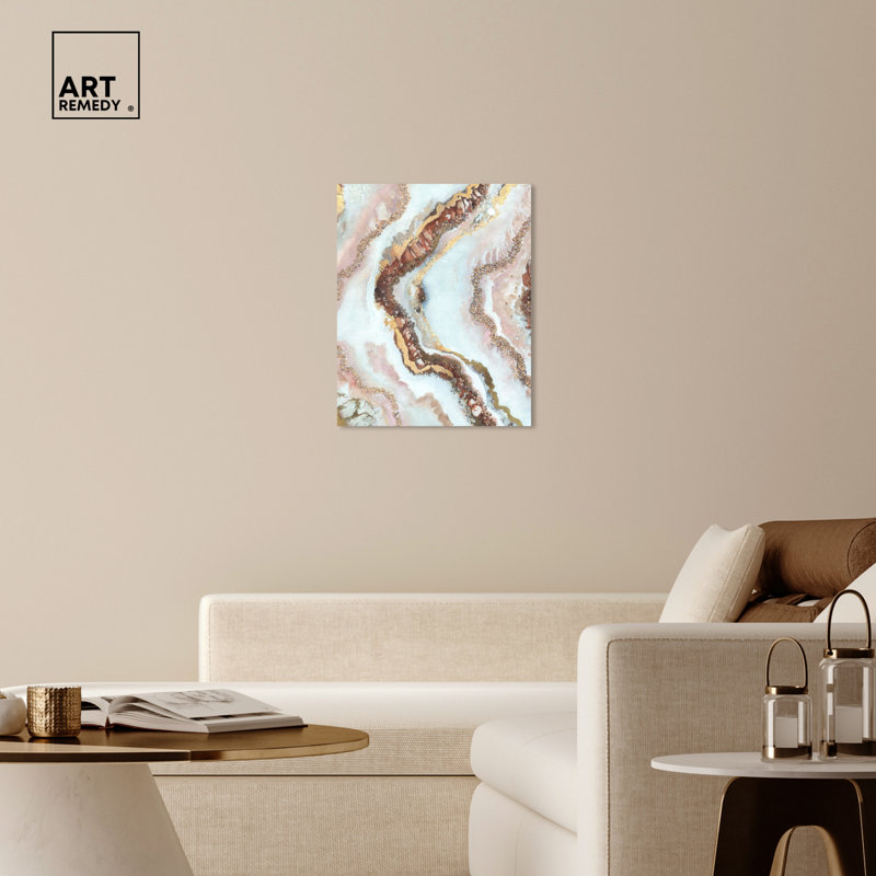 Geodes "Blush Geode" par Art Remedy sur, Toile tendue, H 30 po x l 24 po
