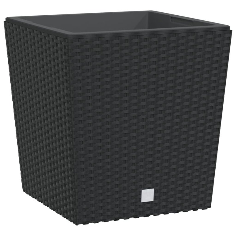 vidaXL Planter with Removable Inner Garden Raised Bed Plant Pot PP Rattan, Anthracite