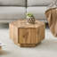 Table basse hexagonale en MDF avec tiroirs