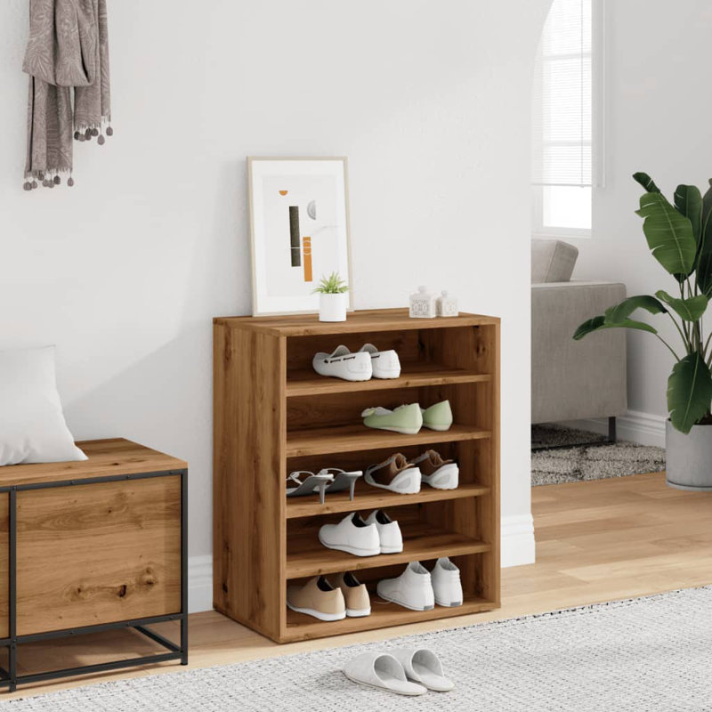 Armoire à chaussures en bois d'ingénierie blanc lustré 23,6 x 13,8 x 27,6 po, Blanc