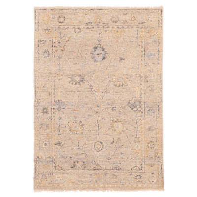 Tapis moderne gris Oushak 4 pi 0 po x 5 pi 8 po