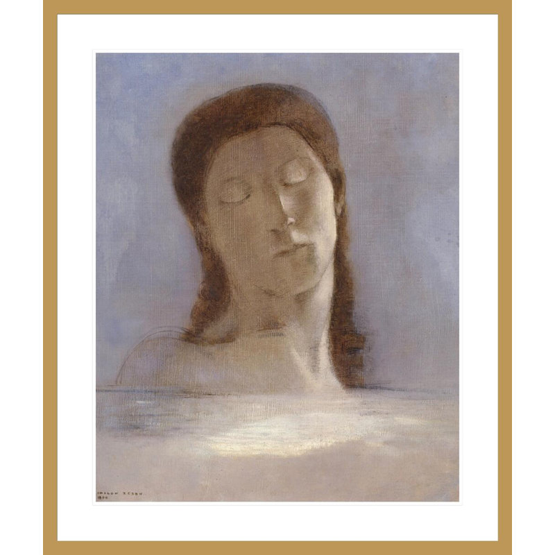 «Fermé les yeux» par Odilon Redon, impression giclée sur cadre, H 39,62 po x l 33,5 po