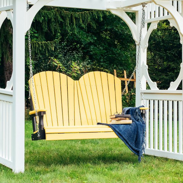 Balançoire porche adirondack Broemmel, Jaune / Noir