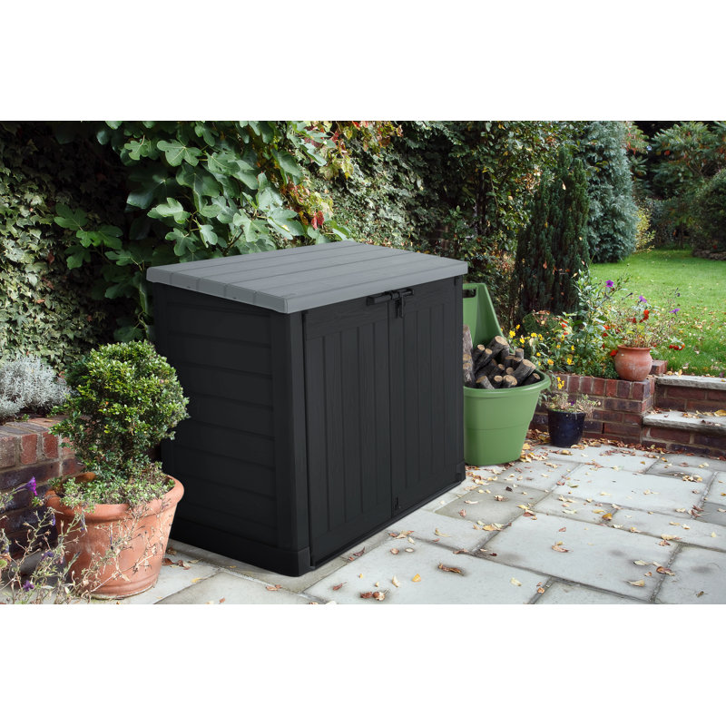 Keter Store It Out Prime Durable Resin Outdoor Storage Shed With Floor and Double Doors for Garden Patio Furniture and Tools