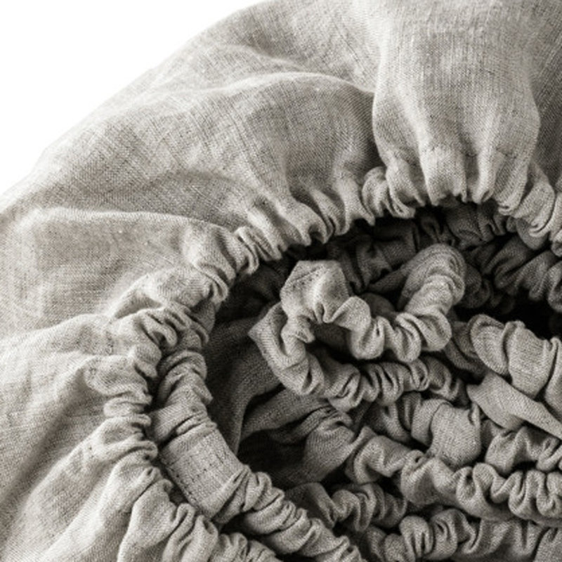 Drap-housse simple en lin gris clair