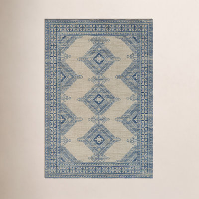 Aldona Blue Ivory Oriental Rug