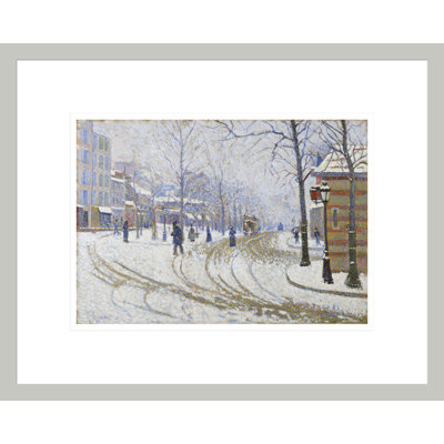 «Snow Boulevard de Clichy Paris» par Paul Signac - Estampe numérique encadrée