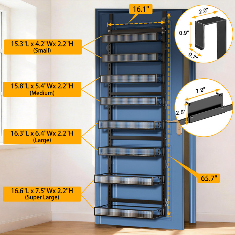Support à épices avec panier réglable, Noir, 8 Tier