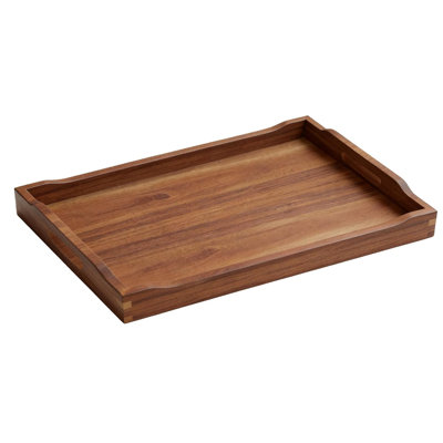 Acacia Wood Serving Tray – 17 X 12 Inch Rectangular Wooden Tray For Breakfast, Decor, Entertaining, And Gift Giving
