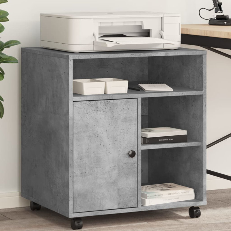 67cm H x 60cm W Printer Stand, Concrete Grey
