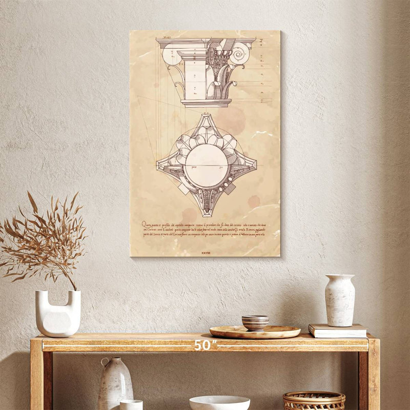 Roman Column Design Diagram, 36" H x 24" W