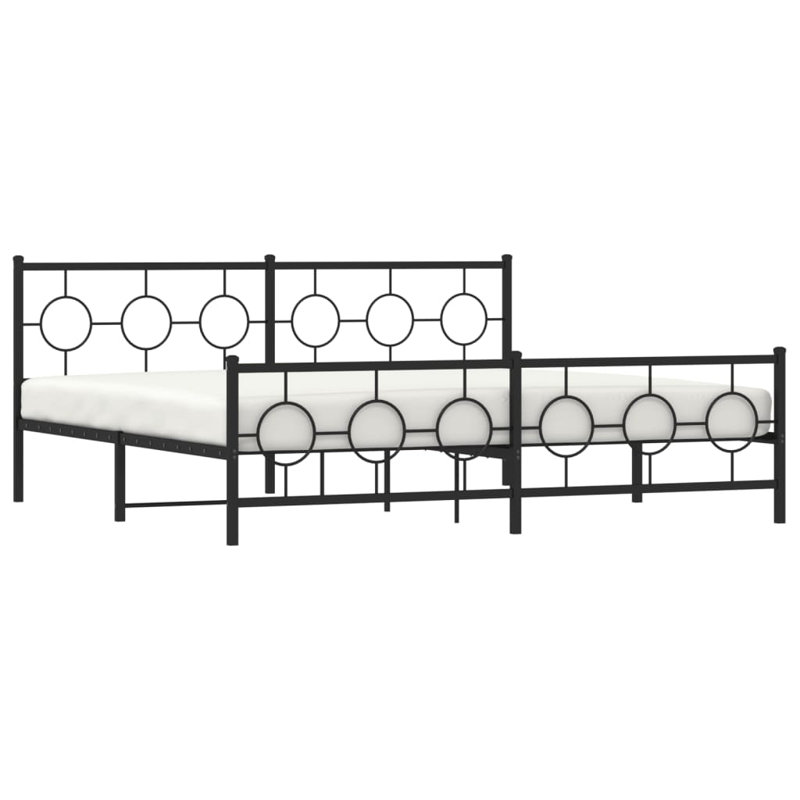Metal Open-Frame Bed, King, Black