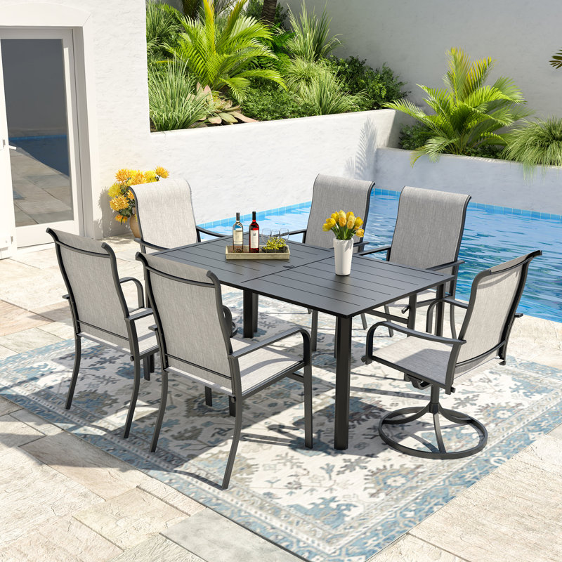 6 - Person Patio Dining Set With 63" Rectangular Table