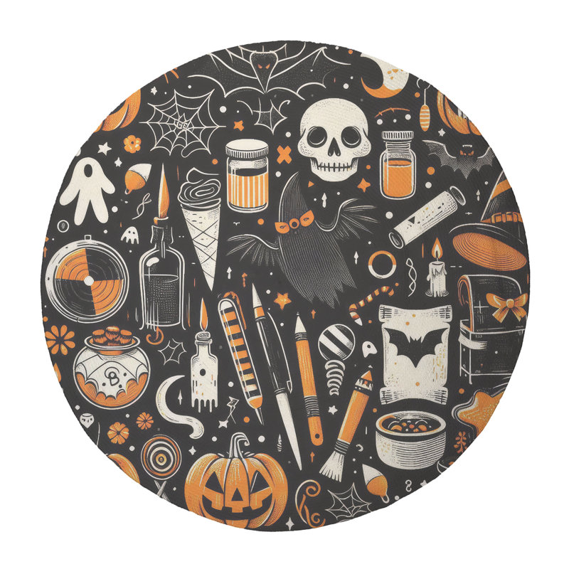 Tapis tressé Sleek Spooks, Rond 5 pi