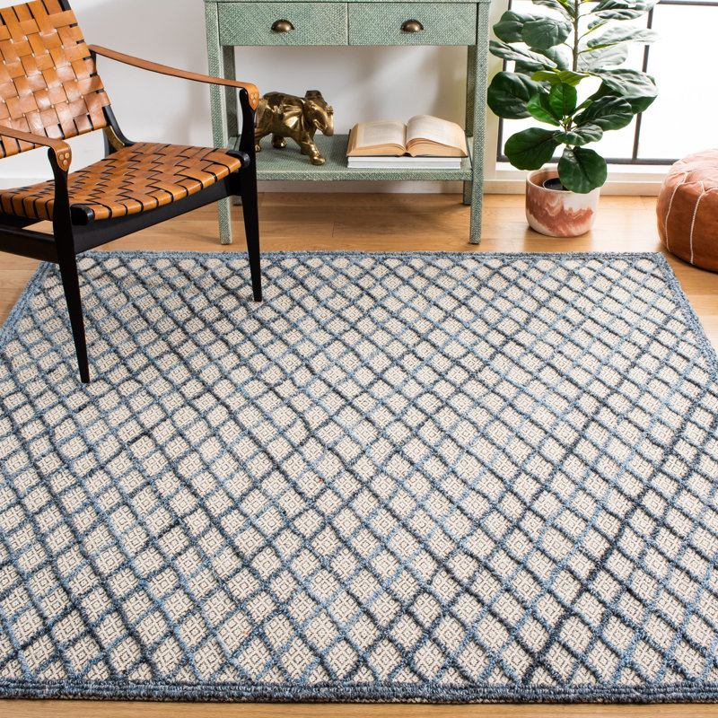 Tapis gris touffeté à la main Goodell, Carré de 6 pi