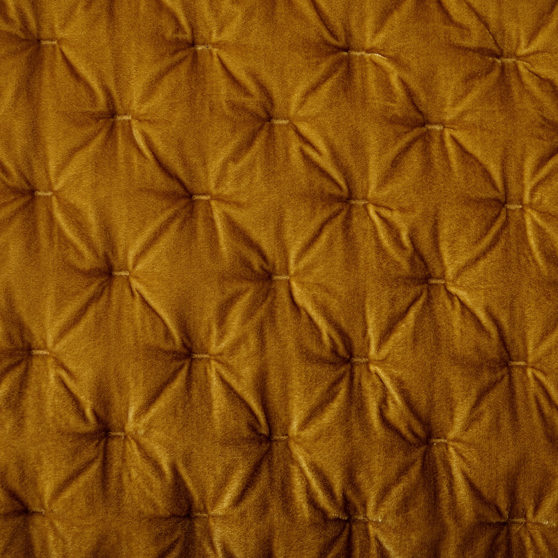 Ensemble de courtepointe Stella, Courtepointe pour grand lit + 2 taies décoratives, Safran