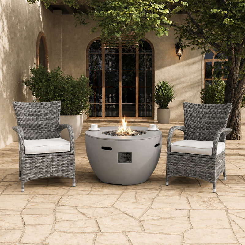 3-Piece Conversation Set with Fire Pit Table