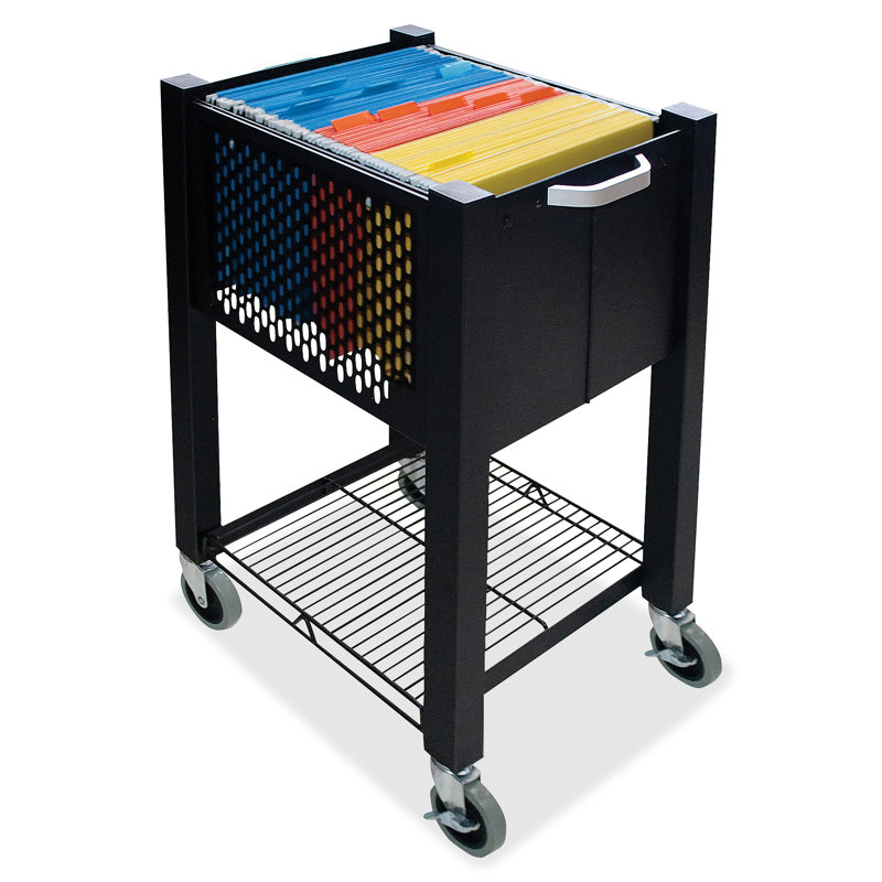 26.25'' H x 13.75'' W File Cart with Wheels, 26.25' H x 13.75' W x 15.5' D