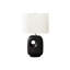 Lampe de table Viak, 26 po, base en céramique noire, abat-jour en lin-116809352