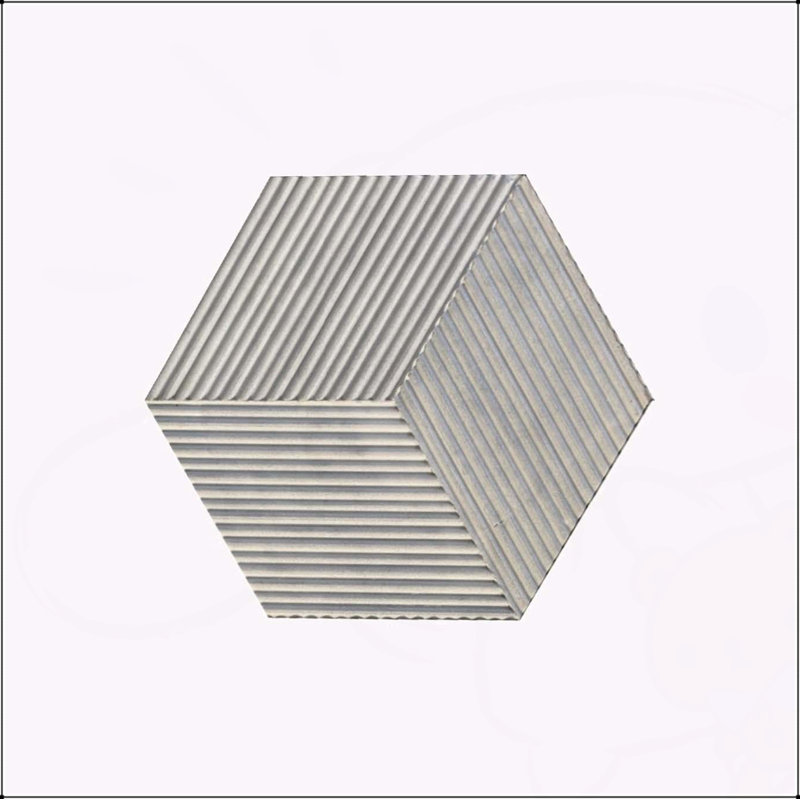 Carreau de marbre hexagonal naturel, marbre gris de Carrare, pierre naturelle, pour mur, fini texturé ol, marbre cannelé 3D, 1 boîte de 12 pièces