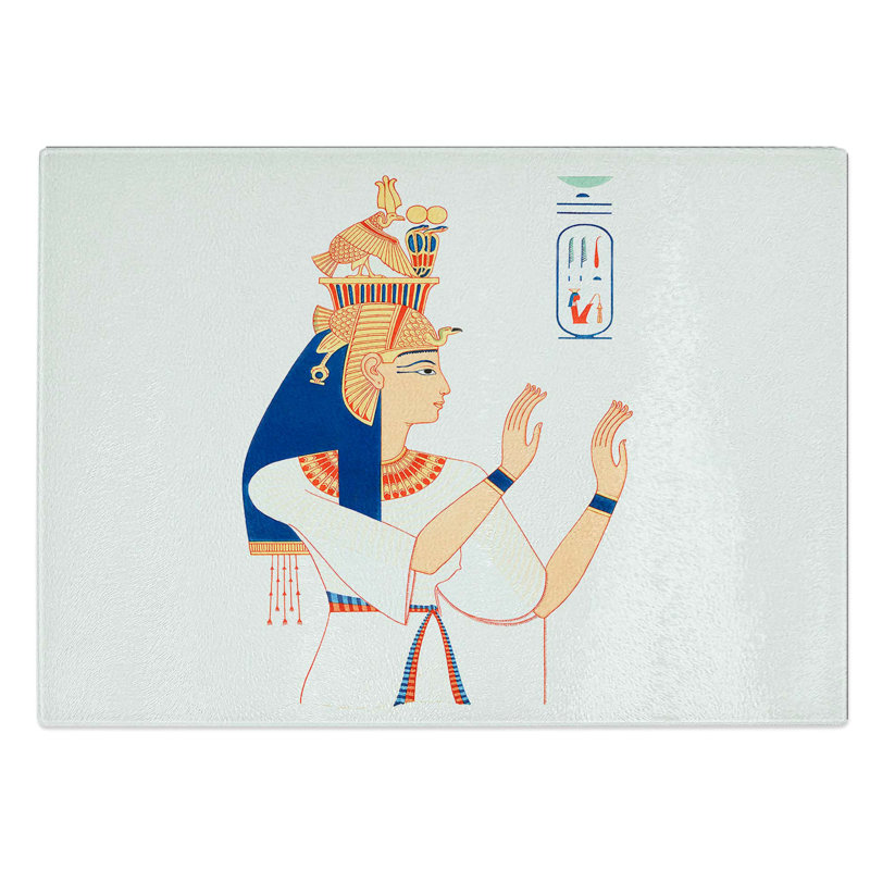 Tempered Glass Portrait of Queen Tiye by Emile Prisse D'avennes Chopping Board, 28.5 cm W x 20 cm L