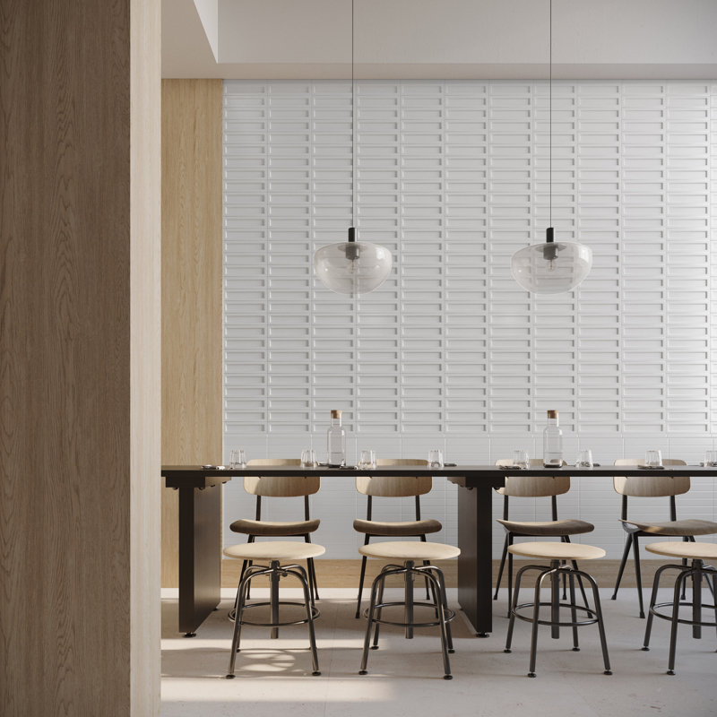 Reid 3.14 In. X 10.62 In. 3D Matte Ceramic Wall Tile (3.25 Sq. Ft. / Case), White