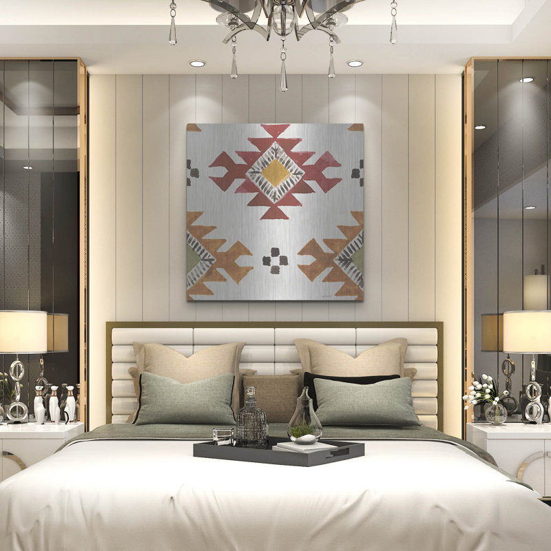 «Southwest Flair Motif 6» par Anne Tavoletti, art mural en métal, 24 po x 24 po, H 36 po x l 36 po