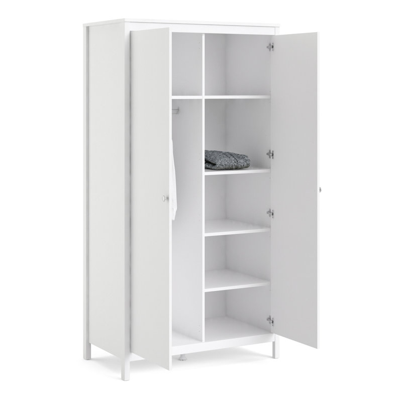 Cynsere 2 Door Manufactured Wood Wardrobe, White