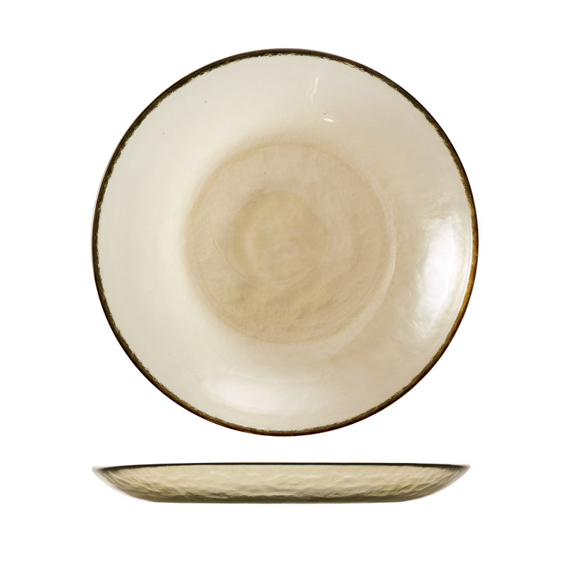 Los Cabos Glass Dinnerware 8" Salad Plate, Ginger
